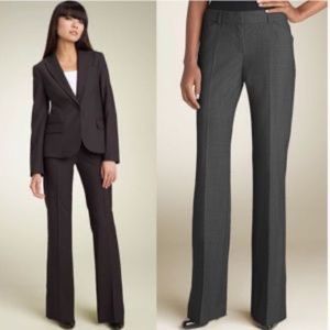 women’s NWT THEORY  Max C Charcoal Pinstripe flare Slacks trousers size 12